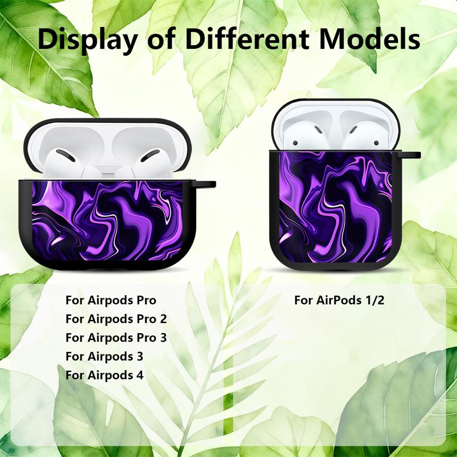 Case For Airpods 3 Pro2 Pro Pro3 2 4 1 Earphone Cases Cover Purple Swirl Abstract Art Paper