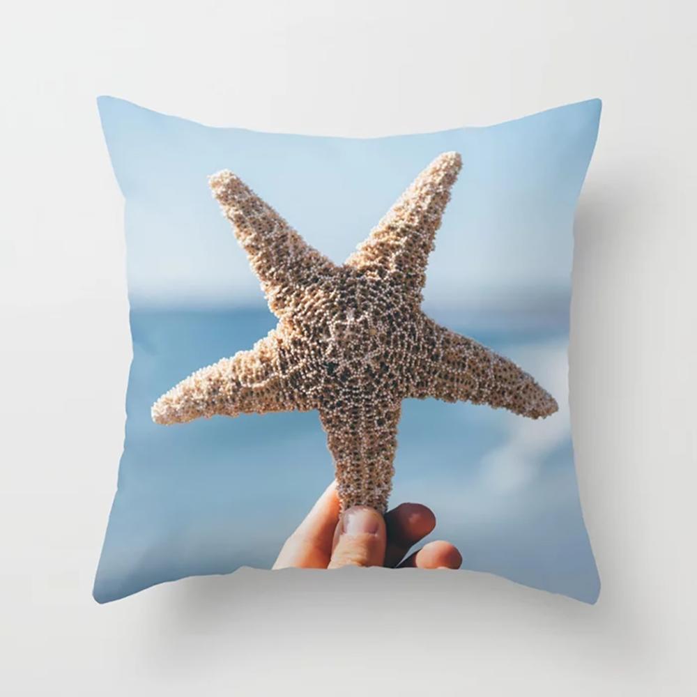 

Квадратная наволочка с принтом морской звезды из полиэстера для дома, гостиной, дивана, спальни, декоративная наволочка 45x45 см 40X40CM