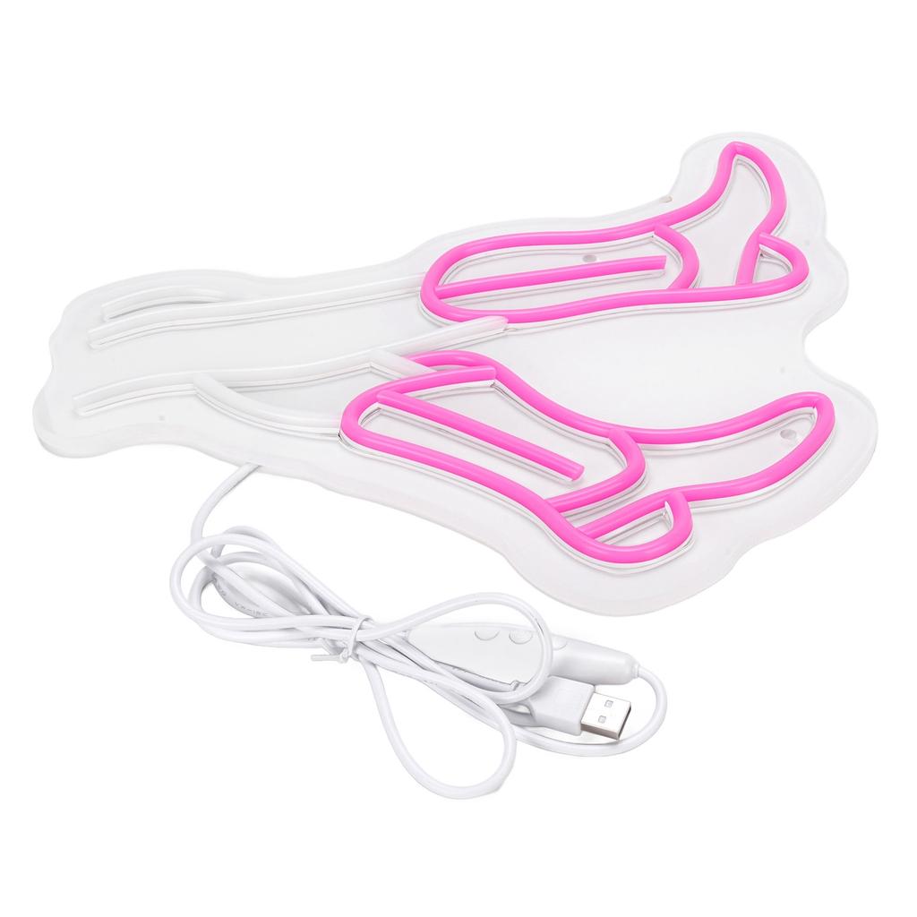 LED Signs Neon Light USB Powered Acrylic Backplate Cowboy Boot Shape Wall Art Decor LED Signs Light for Bedroom