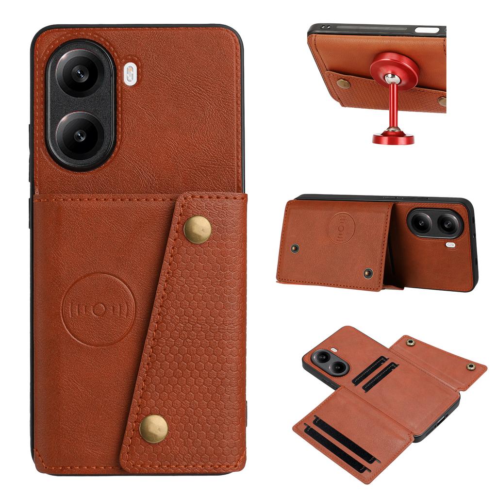 For Xiaomi Redmi Turbo 4 5G/Poco X7 Pro 5G Case with Card Slots Kickstand Leather + TPU Phone Cover