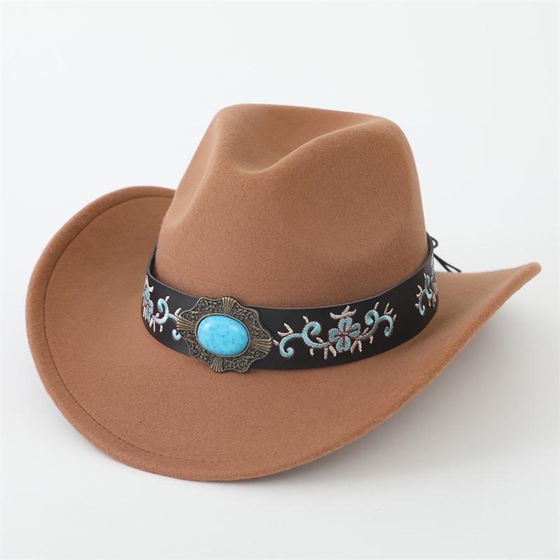 Felt hat Outdoor retro jazz hat Holiday travel European, American British style Western cowboy hat
