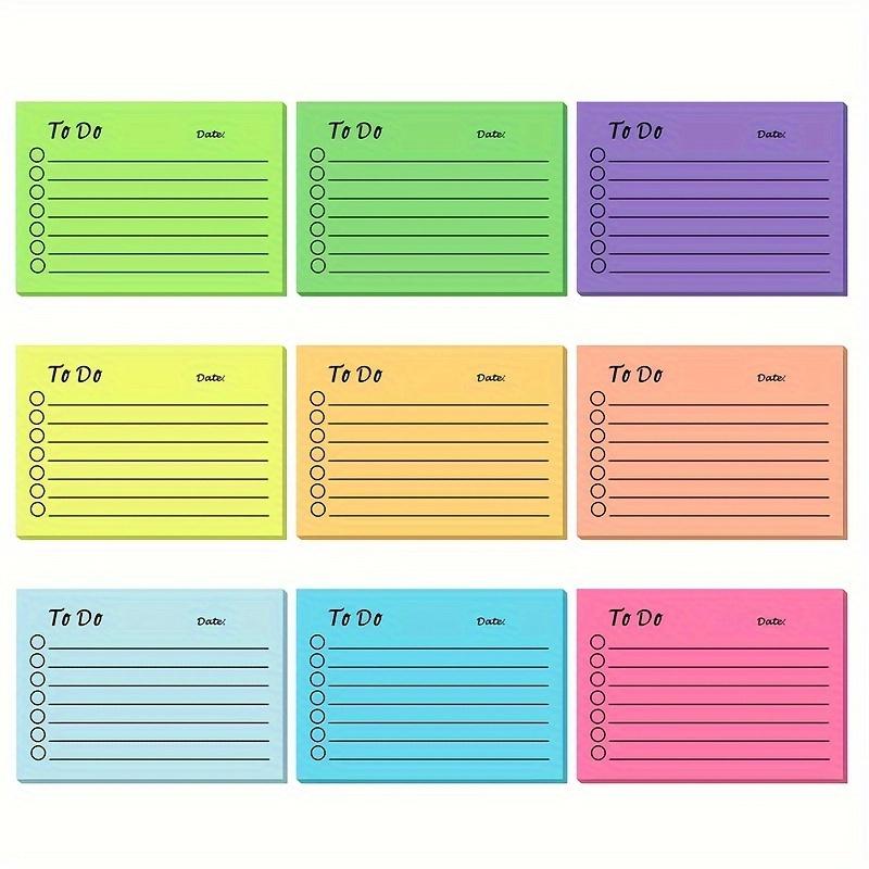 

6pack(1pack=50 Sheets) Sticky Notes-Multi-Color with Date Markers,Self-Adhesive Memo Pads for Efficient Planning, Stationery