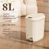 Pedal Bathroom Trash Can for Kitchen Hotel Home or Office 8/12L Trash Can with Lid for Household and Professional