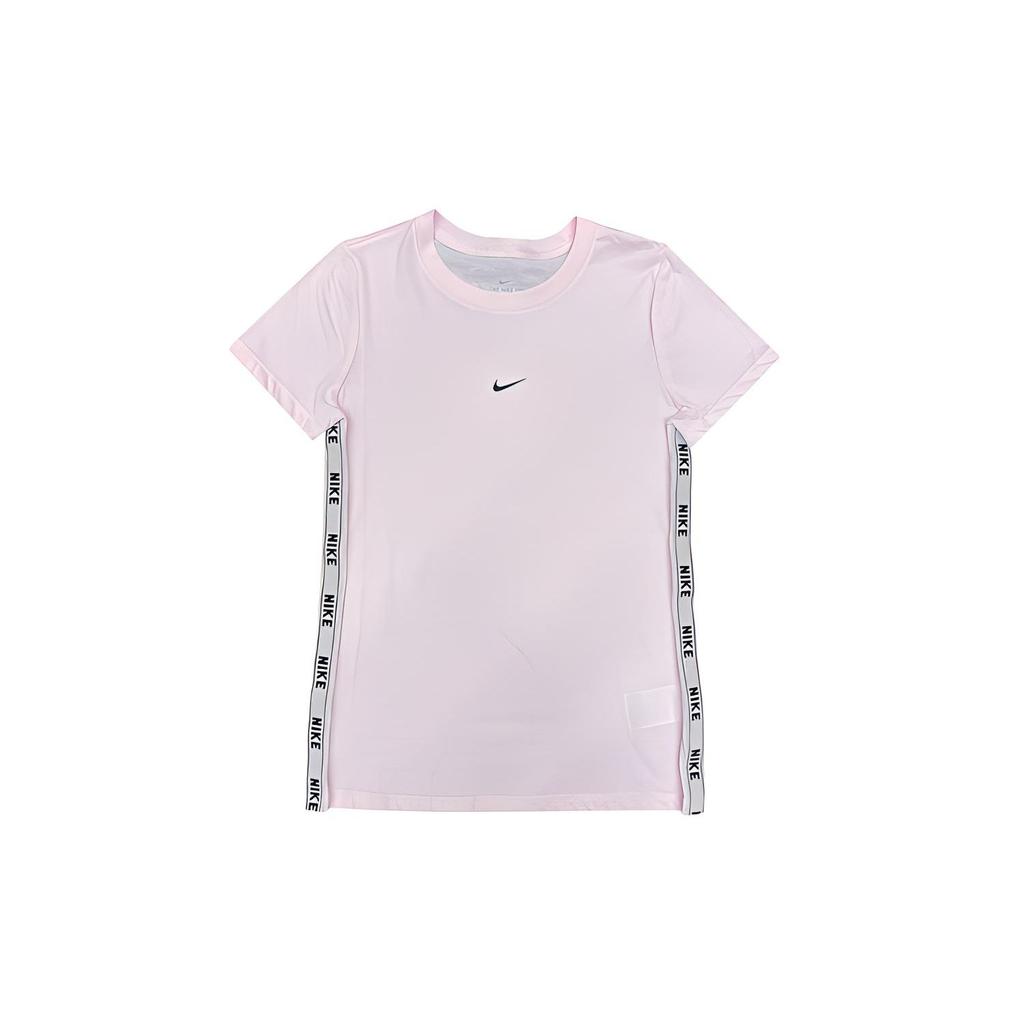 Nike Logo Sports Casual Crew Neck Short Sleeve T-Shirt Women Tops Pink DC0575-630