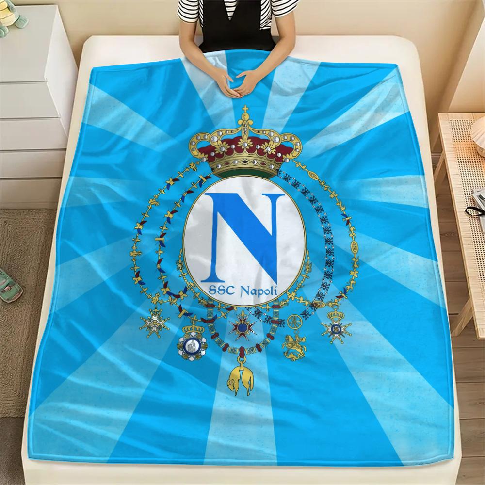 

SSC Napoli Print Flannel Blanket, High quality Comfortable for All Seasons, Home Decor, Warmth and Comfort 130cm x 150cm
