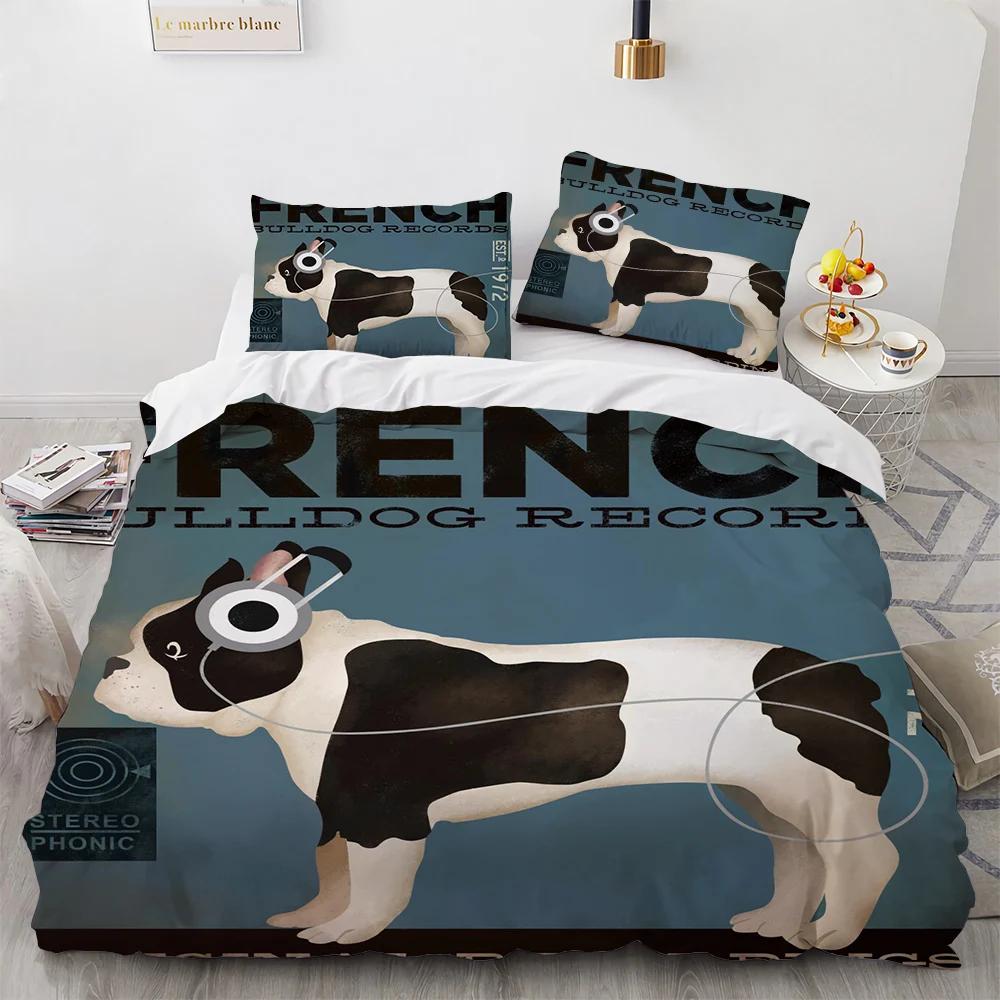 Cartoon Animal Spotted Dog Comforter Cover Set Single Bulldog Bones Footprints Duvet Cover Sets Kids,Home Textile Sausage Dog