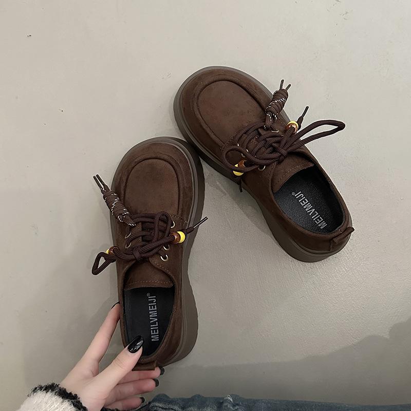 

2025 осень новые туфли-лоферы на платформе, взрывной интернет-хит, женские туфли в британском стиле, маленькие кожаные туфли, женские туфли, одинарные туфли 40 темно-коричневого