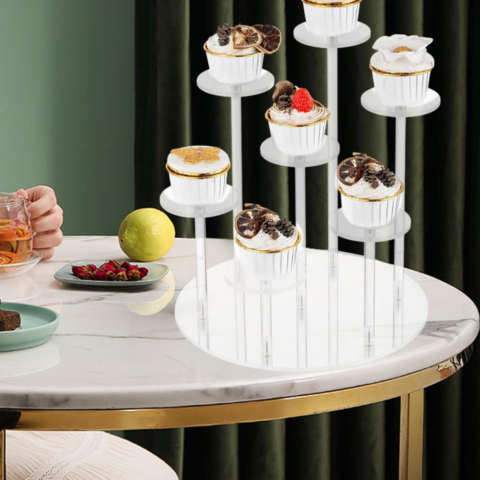 

Акриловая подставка для ювелирных изделий, 7 ярусов колец и сережек transparent