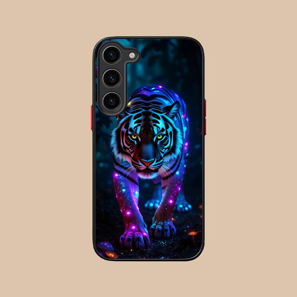 

Tiger Neon Mobile Cell Phone Case for Samsung Galaxy S25 S24 S23 S22 S21 Plus FE Ultra Colorful Silicone Cover Pretty Cellphones Galaxy S25