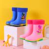 Cartoon Waterproof Kids Rain Boots Warm Cotton Lined Non-Slip Rubber Shoes for Boys Girls Comfortable Toddler Water Shoes