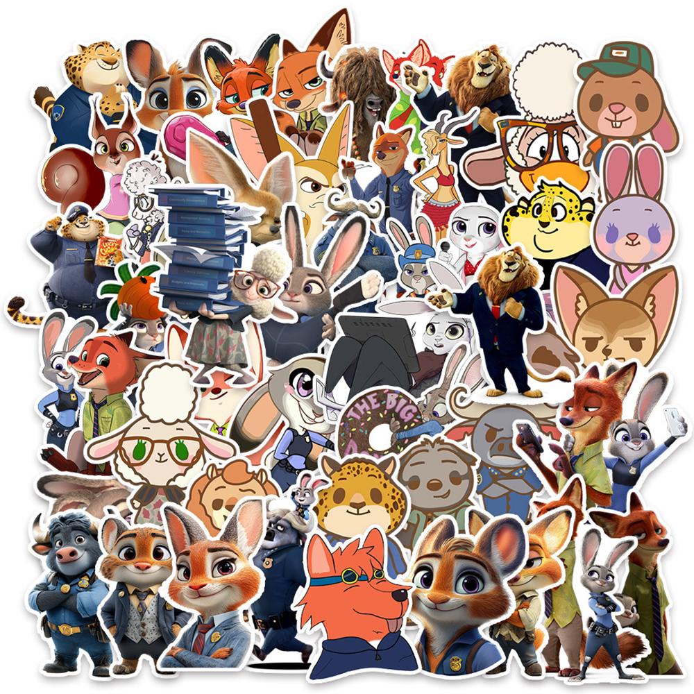 

50/60/65pcs Cartoon Disney Movie Zootopia Stickers Cute Judy Nick Gary Anime Decals Suitcase Laptop Phone Funny Graffiti Sticker