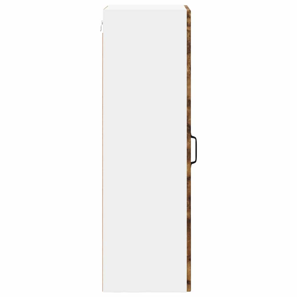 Wall Mounted Glass Cabinet LUCCA Smoked Oak 40 X 31 X 100 Cm
