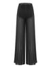 S-XXL Women Lyrical Dance Crop Top V Neck Sleeveless Back Crossing Fringe with Mesh Wide Leg Pants Built-in Briefs for Modern Dance Performance