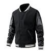 Giacca da baseball da uomo in lana autunno/inverno con maniche in PU - Capispalla casual alla moda