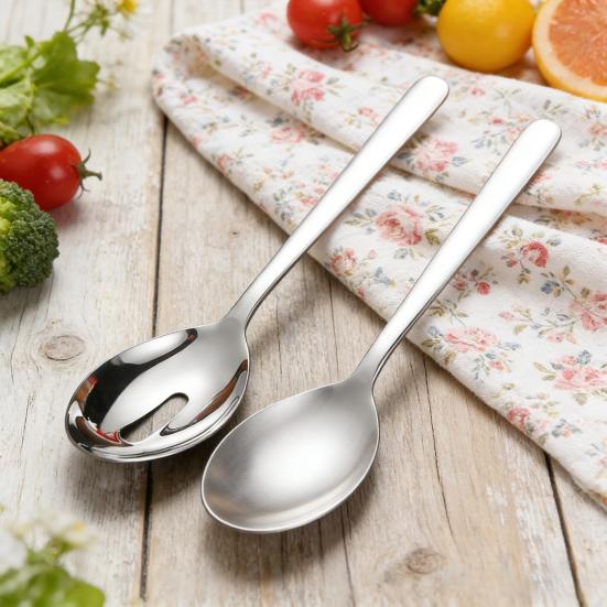 Stainless Steel Serving Spoon Elegant Buffet Utensil Heavy-Duty Slotted Spoon for Serving Commercial Grade Restaurant Kitchen Scoop