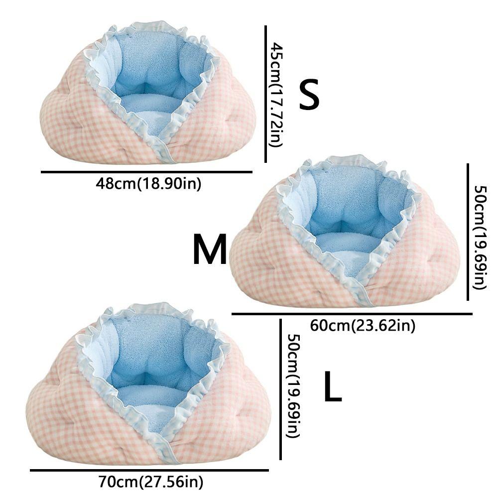 Creative Semi-surrounded Cat Plush Nest Soft Breathable Warm Pet Bed Comfortable Pet Cave Winter