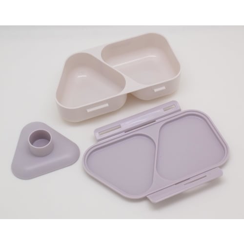 OSK Snoopy Peanuts Fancy Bento Box, 465ml Purple, Perfect for Making Onigiri (Rice Balls) and Side Dishes, Made in Japan, Includes Pressed Mould, Micr