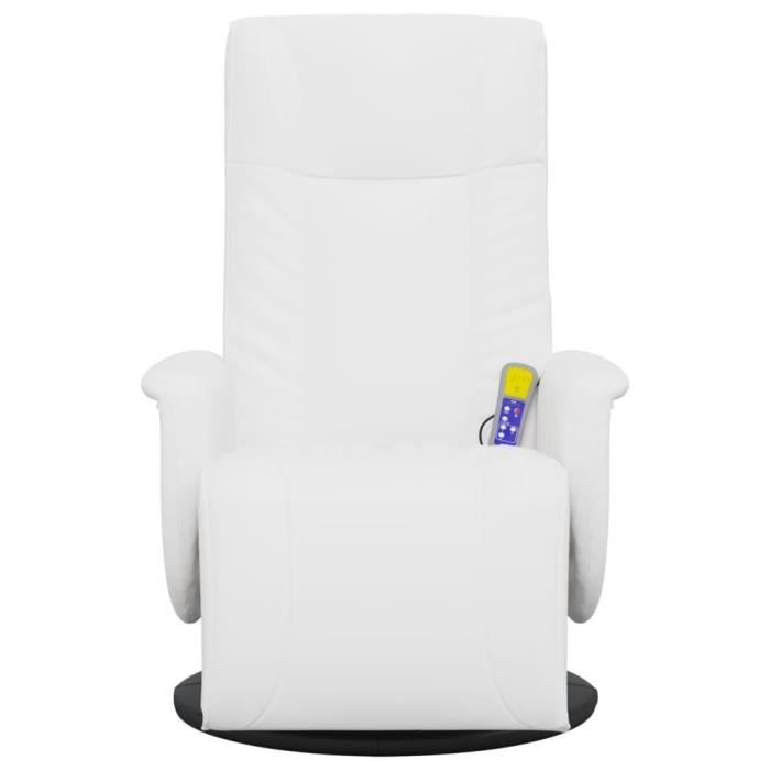 VidaXL Recliner Massage Chair Footrest White Faux Leather 356518