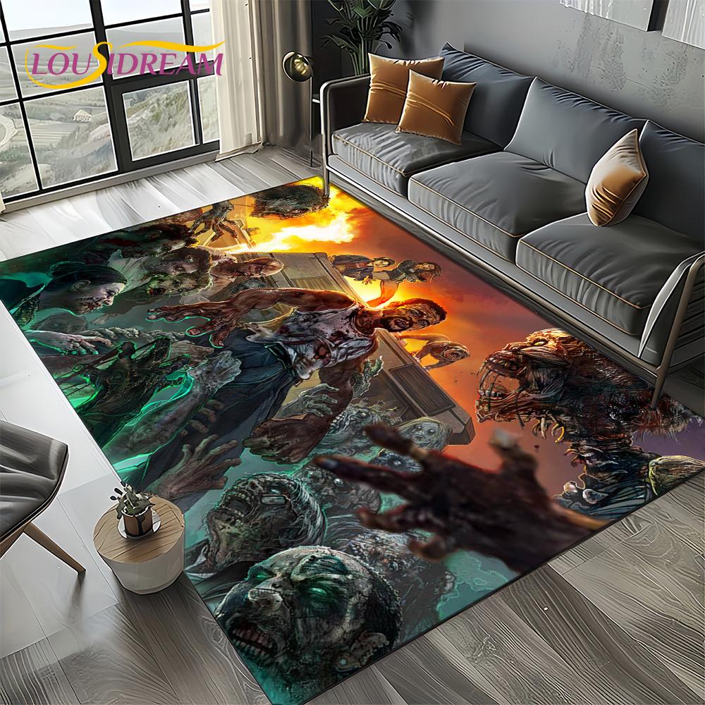 TWD Walking Dead Rick Daryl Horror TV Carpet Rug for Living Room Bedroom Home Sofa Decoration,Kids Area Rug Non-slip Floor Mat