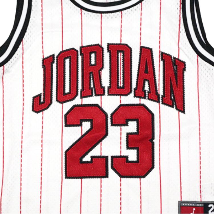 Jordan Dětské triko s kulatým výstřihem a kulatým výstřihem pro mladé, příjemné k pokožce, dětské topy bez rukávů, bílé FV3168-102