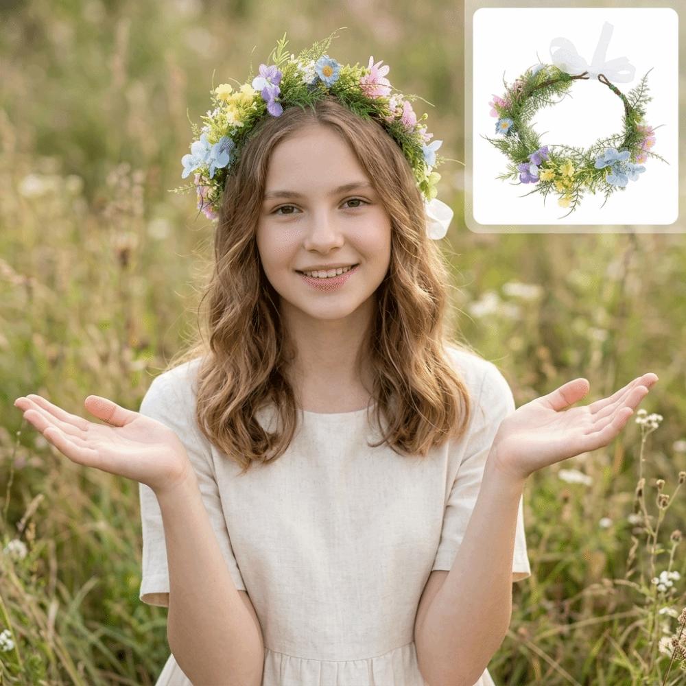 Artificial Bridal Flower Headband Pink Bridal Hair Accessory New Floral Hair Hoop Bridal Ceremony