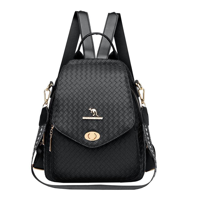 Schoolbag Fashion Atmospheric Trend Versatile Backpack 1011 New Women's Bag Large Capacity Daily Travel Bag Casual Soft Leather Bag