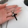 Unisex Cross Pendant Necklace: Simple, Trendy Clavicle Chain with a Unique European & American Design