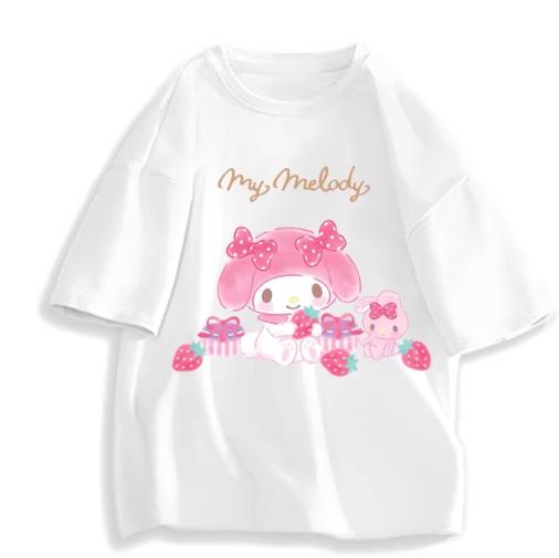 2026 New Fashion RoundNeck ShortSleeve TShirt Spring Summer Sanrio My Melody Women TShirt Unisex Trendy Cute Top Clothing