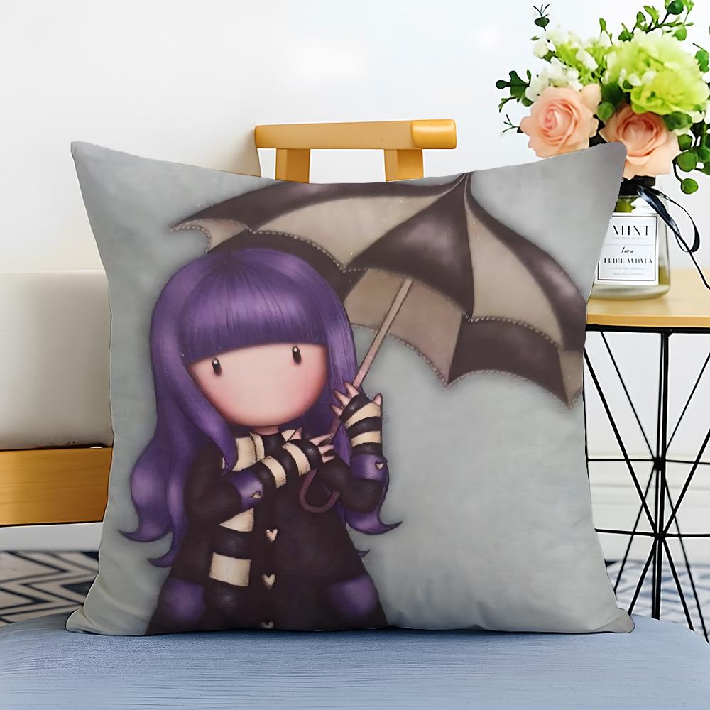 Cartoon SSantoro Gorjuss Cushion Cover Washable Linen Pillowcase Soft for Sofa Bed Cozy Home Room Decor