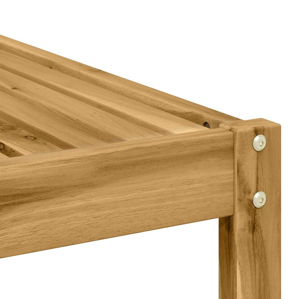 Outdoor Table Solid Acacia Wood White 59 X 59 X 37 Cm