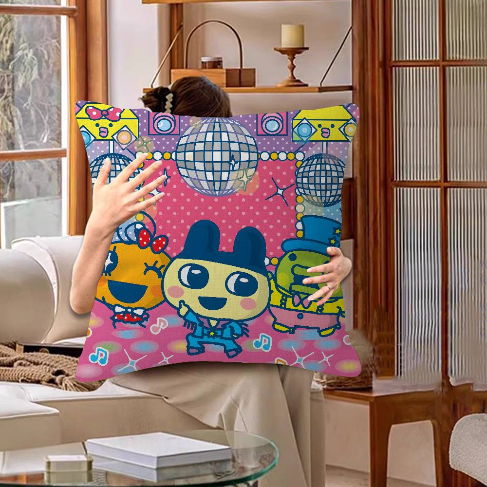 Game Fanart Cute Cartoon TTamagotchi Pillow Cushion Cover Pillowcase Living Room Sofa Home Decor Customized