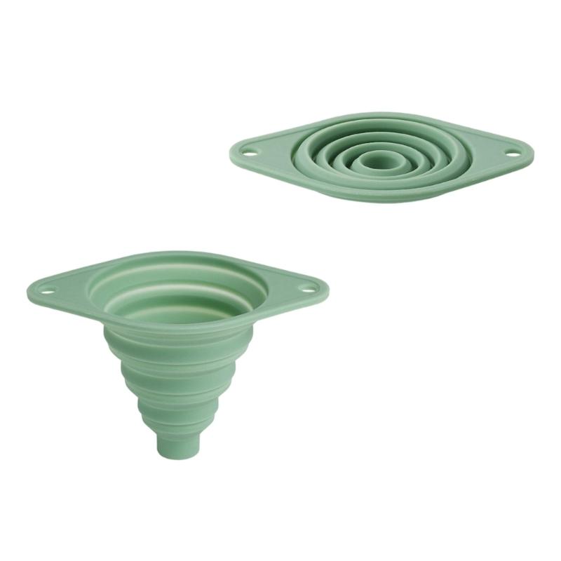 Retractable Kitchens Funnel Leak proof Wide Opening Silicone Materials Compact For Home Camping Cooking Storage