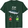 Fih Calling Remind Me Message Decline Accept Phone Call Fish T-Shirt