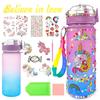 Water Bottle Kits Pretty Colorful Kids Water Bottle Gifts Safe Mermaid Water Bottle with Stickers Attractive Decorate Your Own