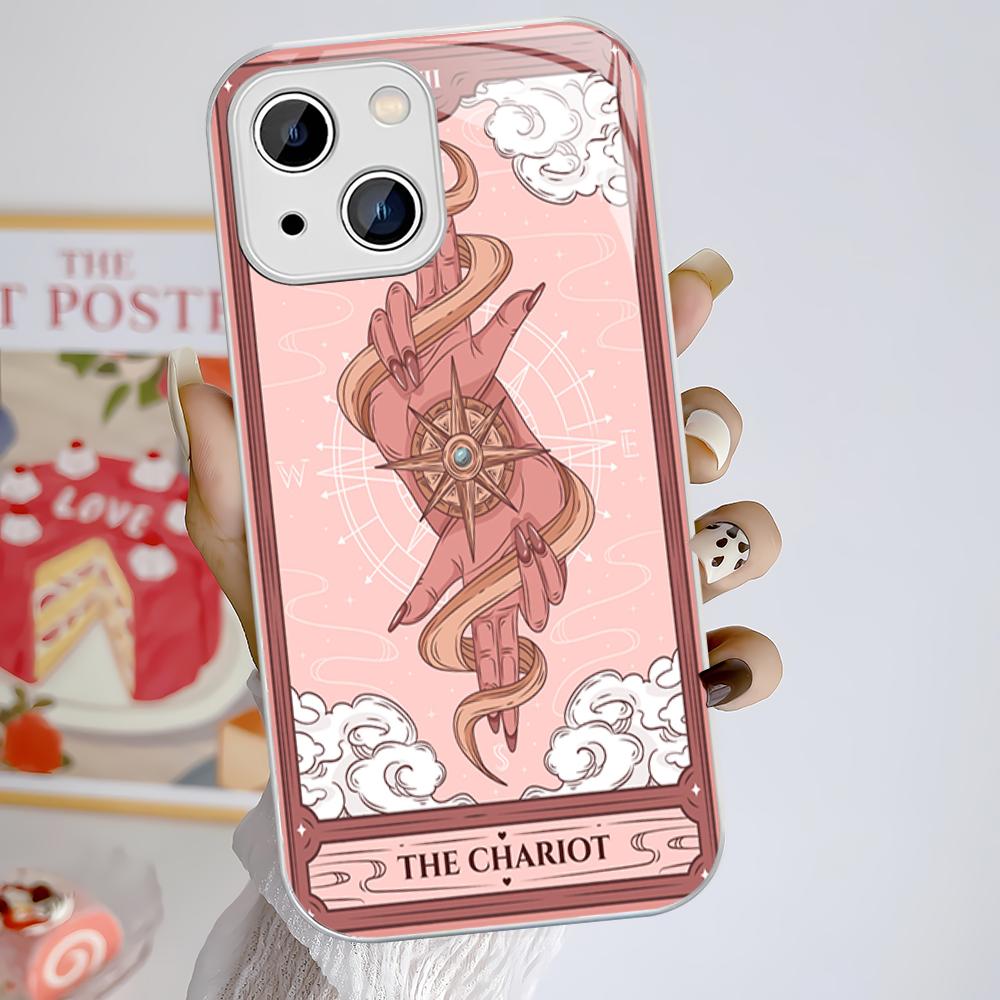 Tarot Phone Case Tempered Glass For iphone 14 13 12 11 Pro Mini XS MAX 14Plus X XS XR Cover