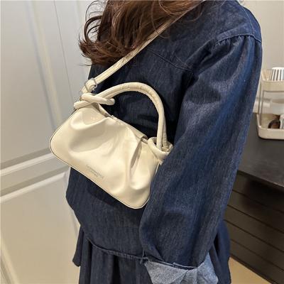 Stylish and Simple Pleated Handbag Bag Women's 2025 Korean Version of Foreign Style High Texture Temperament Versatile Design Messenger Bag