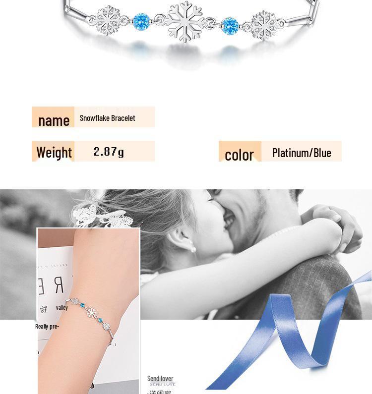 Bracelet Flocon de Neige Fleur de Glace Style Coréen - Tendance et Doux Cadeau de Noël pour Étudiantes