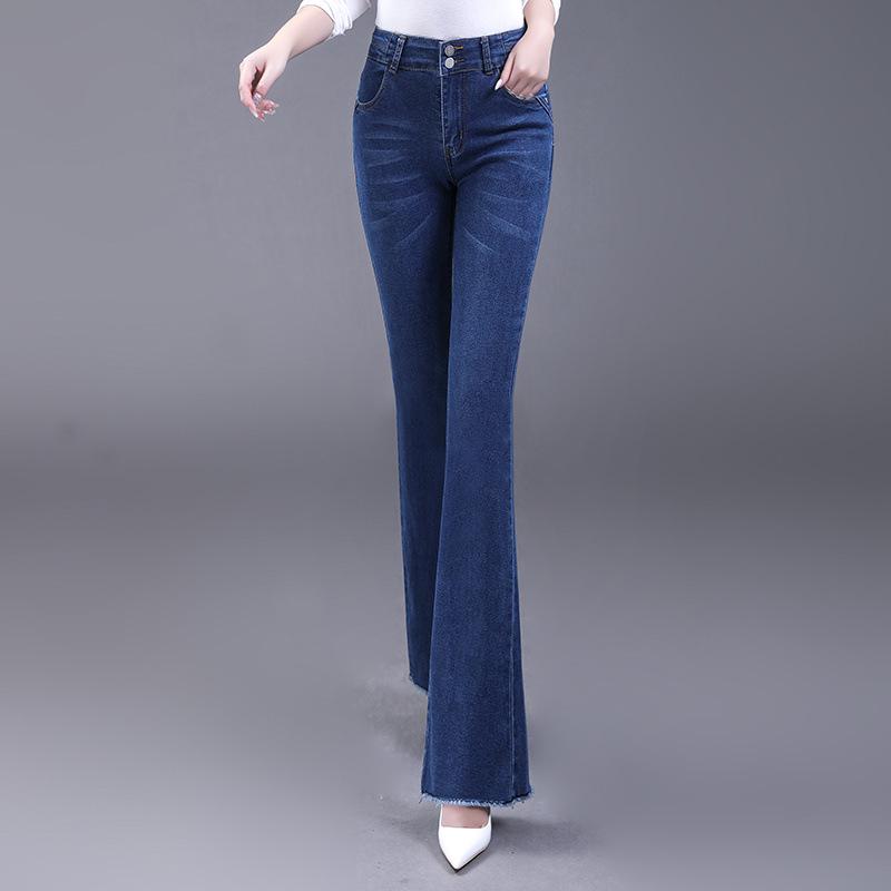 2025 Women's High-Waisted Slimming Flared Jeans - Stylish Spring/Autumn Casual Trousers