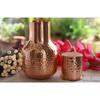 Pure Copper Bedroom Water Bottle with Inbuilt Glass, Ghada Design Traditional Hammered Shine Finish - , Volume 1530 ml (Pack of 1)