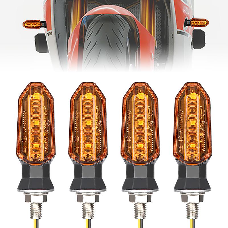 Motorcycle LED Turn Signal Lights 8mm Mini Flashing Light For Honda CBR500R CBR650F CB500X CRF250L MSX125 12V Moto Indicator