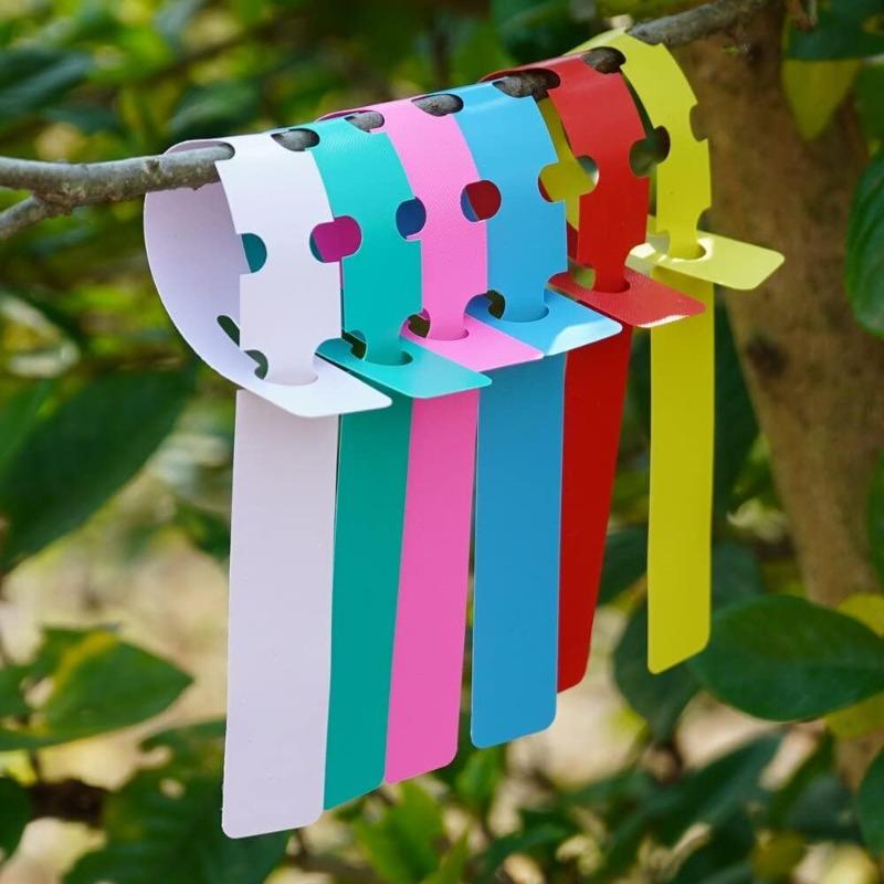 300/100pcs Waterproof Plant Tags Reusable PVC Identification Rings for Flower Plant Labels Signboard Marker Hanging Tag Supplies