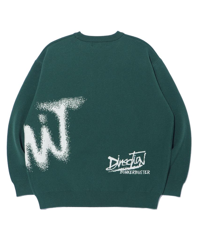 BUNKERBUSTER Lettering Dot Pullover Knit Mq1Su042_Dark Green