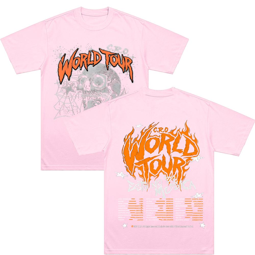 Camiseta Wt Ruinas C.R.O Esto No Es Musica World Tour T-shirts Hip Hop Fashion T-shirt Vintage Cotton Short Sleeve Tee