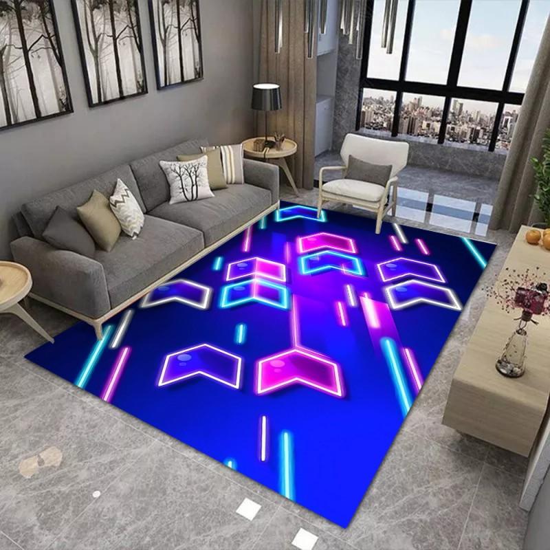 New 3D LED Illusion Carpet Living Room Washable Floor Lounge Large Area Non-Slip Carpet Teen Boy Girl Room Decoration Rug