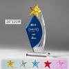 Customized Pentagram Crystal Trophy, Excellent Staff Annual Meeting Awards, Home Decoration, Blue Transparent Crystal Medal, 1Pc