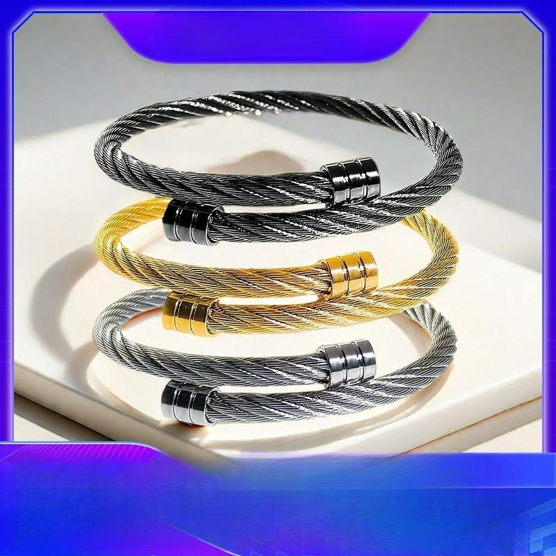 Titanium Steel Bracelet Weiya Steel Wire Open Elastic Simple Bracelet Stainless Steel Jewelry