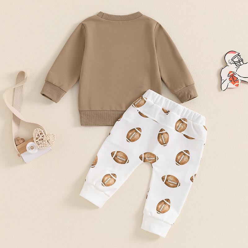 Autumn Children's Sweater Suit Boys Letter Embroidered Long-sleeved Trousers Two-piece Suit