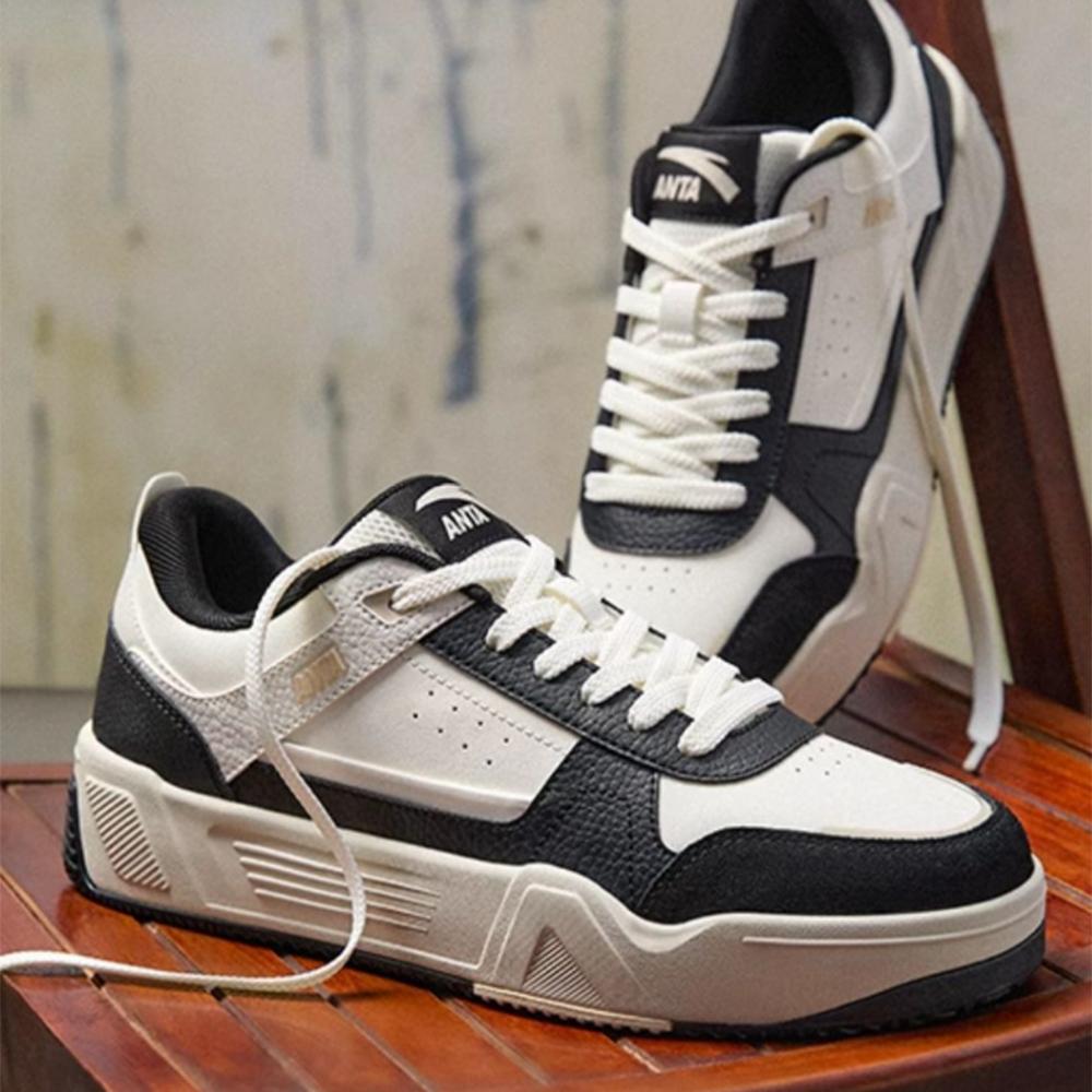 New Anta C37 Series Slip Resistant Balanced Lightweight Low Top Skateboard Shoes Men's White Black 912518006-5
