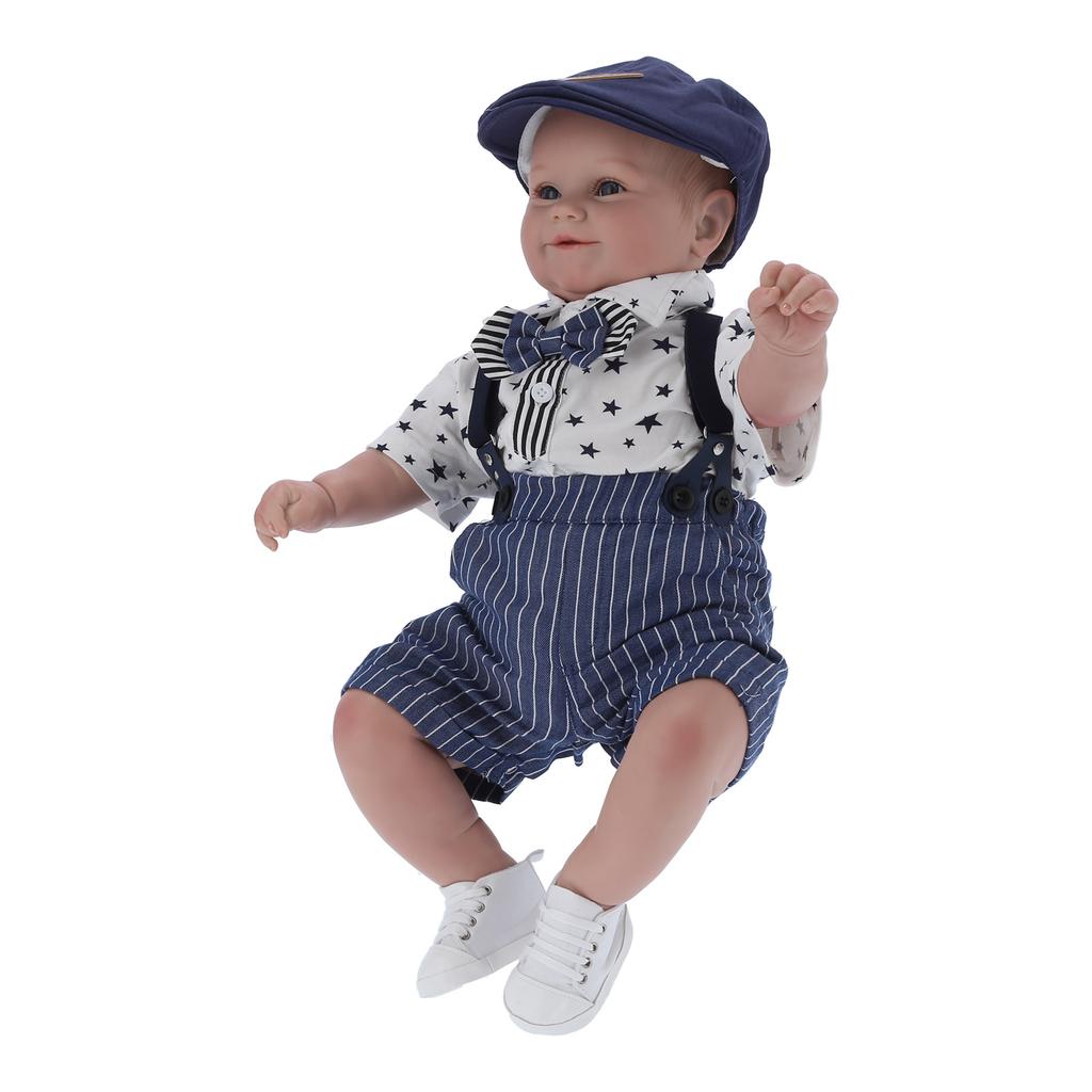 60cm Weicher Körper Flexibel Niedlich Reborn Babypuppe Lebensecht Junge Säugling Puppe Spielzeugsammlung