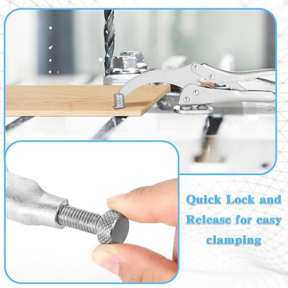 with Lock and Release Lever Drill Press Clamp 9 Inch Locking Pliers  Woodworking Holding